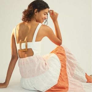 Anthropologie Alston Eyelet Lace Sundress Maxi